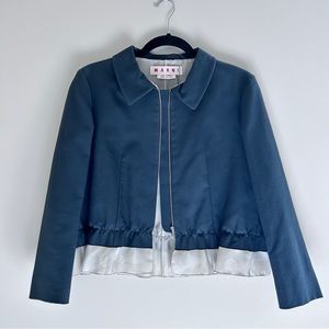 NWOT Marni Zip up Jacket Blazer Bomber Jacket Crop